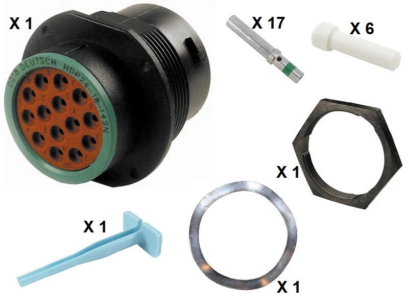 Deutsch HDP20 Series P24-18-14SN 14 Socket Receptacle Kit