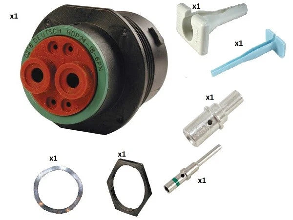 Deutsch HDP20 Series P24-18-6PN 6 Pin Receptacle Kit