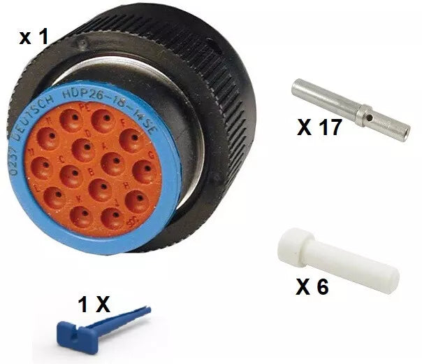 Deutsch HDP20 Series P26-18-14SE 14 Socket Plug Kit