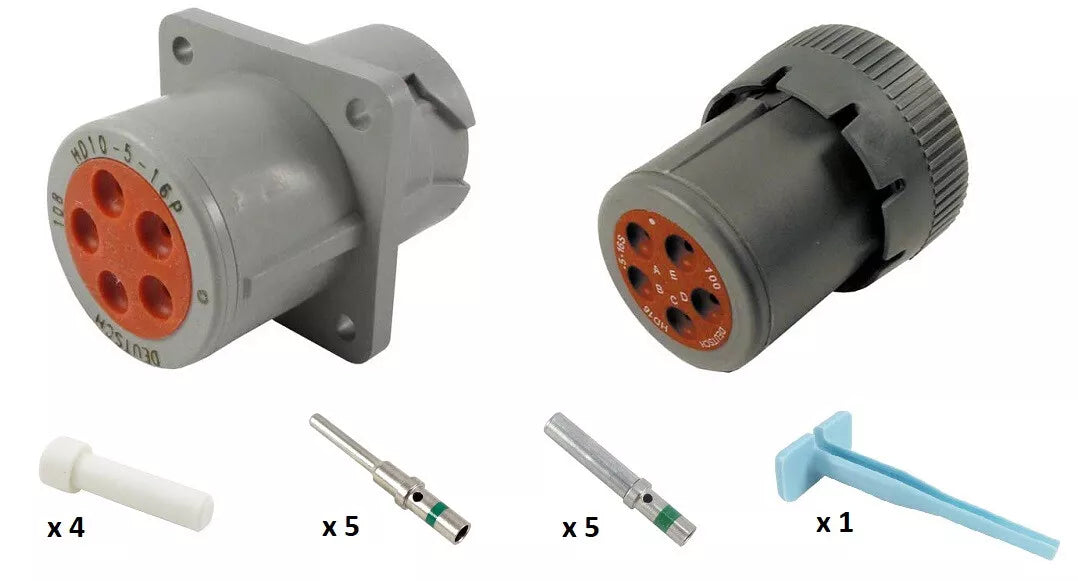 Deutsch HD10 5 Way Connector Kit - Size 16 Contacts
