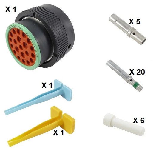 Deutsch HDP20 Series P26-24-21SN 21 Socket Plug Kit