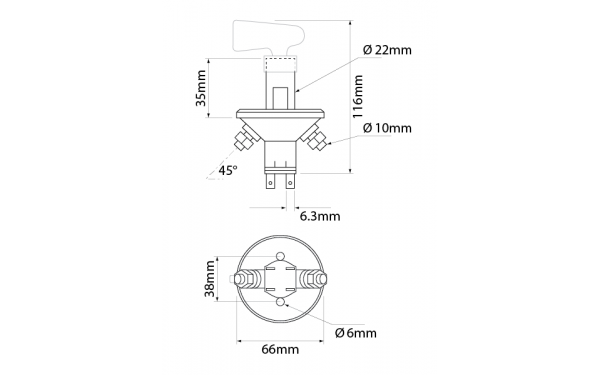 Battery Isolator/Master Switch with Auxiliary Contacts